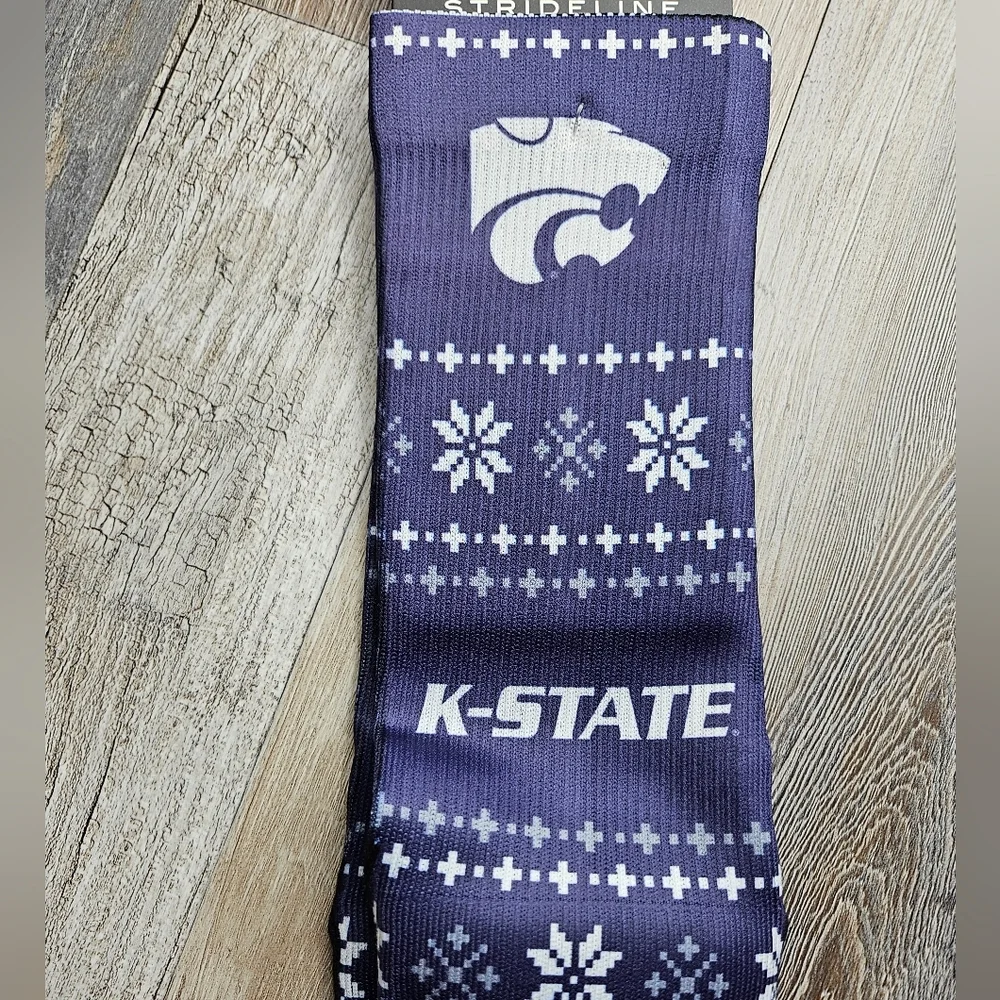 Strideline Socks Kansas K State Wildcats Holiday Sweater Men's Medium NEW